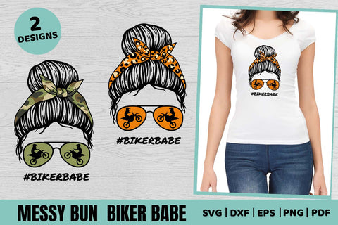 Messy Bun SVG | Biker Life SVG | Biker Babe SVG SVG Irina Ostapenko 