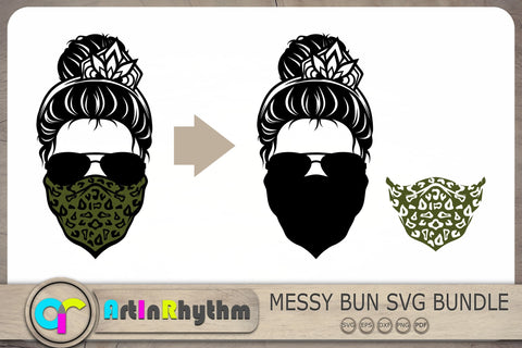 Messy Bun Svg Bundle, Crown Messy Bun Svg, Skull Svg SVG Artinrhythm shop 