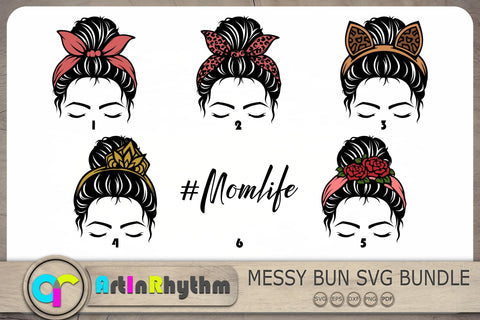 Messy Bun SVG Bundle, Messy Bun Svg, Skull Svg SVG Artinrhythm shop 