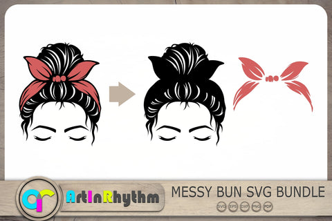 Messy Bun SVG Bundle, Messy Bun Svg, Skull Svg SVG Artinrhythm shop 