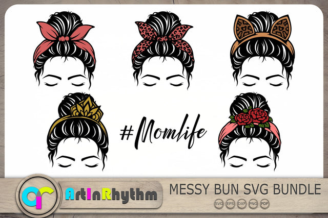 Messy Bun SVG Bundle, Messy Bun Svg, Skull Svg SVG Artinrhythm shop 