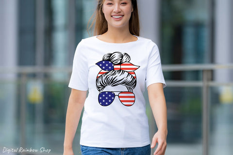 Messy bun svg bundle, mom life svg, messy bun bandana cut SVG Digital Rainbow Shop 