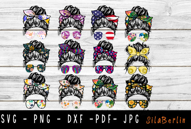 Messy Bun SVG Bundle, Mom Life SVG, Messy Bun Mom svg, MomLife Bundle svg, SVG Cut Files for Cricut, Instant Download SVG SilaBerlin 
