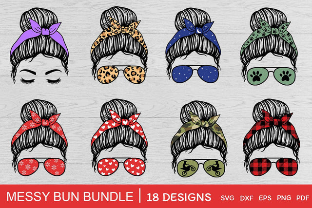 Messy bun Svg bundle | Mom life Svg | Messy Bun Svg SVG Irina Ostapenko 