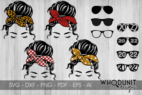Messy Bun SVG Bundle | New Year cut files | 2022 SVG Whodunit Designs 