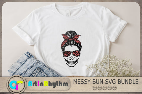 Messy Bun Svg, Leopard Print Bandana Svg, Skull With Sunglasses Svg SVG Artinrhythm shop 