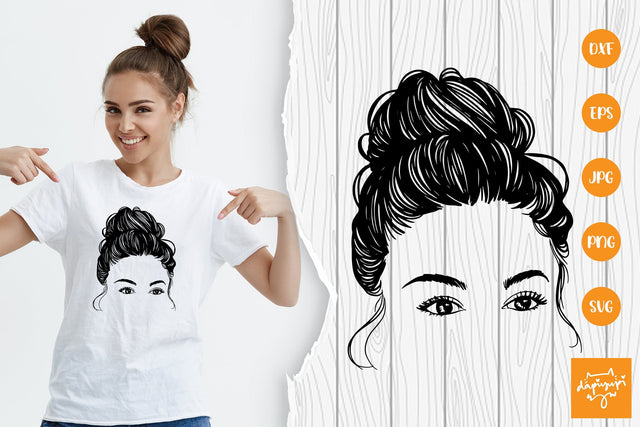 Messy Bun SVG Messy Hair SVG Hair Bun SVG dapiyupi store 