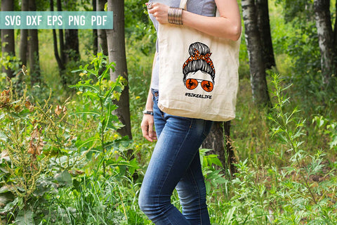 Messy Bun SVG | Motorcycle Life SVG | Biker Life SVG SVG Irina Ostapenko 