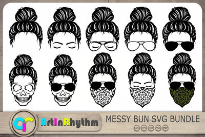 Messy Bun Svg, Skull With Sunglasses Svg, Mom Life Svg SVG Artinrhythm shop 