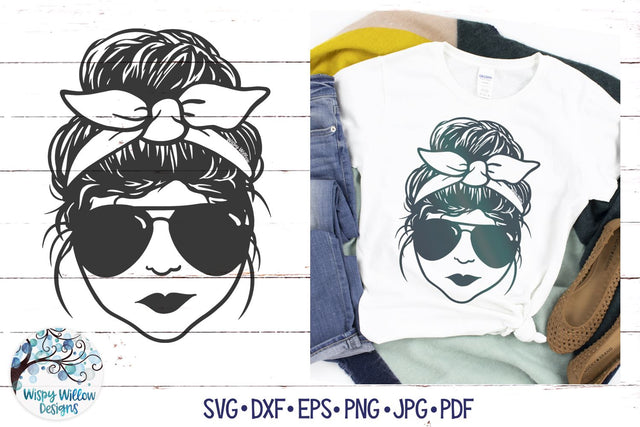 Messy Bun SVG SVG Wispy Willow Designs 