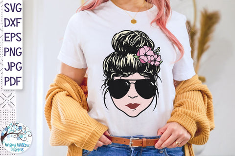 Messy Bun SVG SVG Wispy Willow Designs 