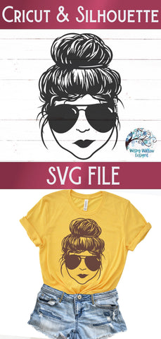 Messy Bun SVG SVG Wispy Willow Designs 