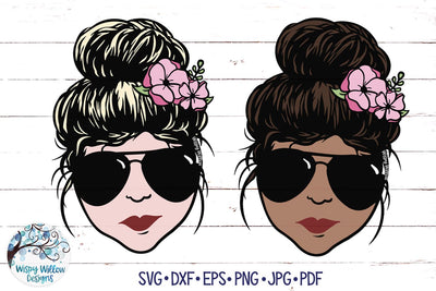 Messy Bun SVG SVG Wispy Willow Designs 