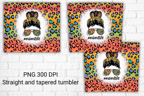 Messy bun tumbler sublimation design | Mom life tumbler wrap Sublimation Svetana Studio 