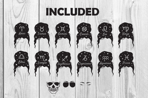 Messy Bun Zodiac Mom Life SVG Clip Art Graphic SVG dadan_pm 