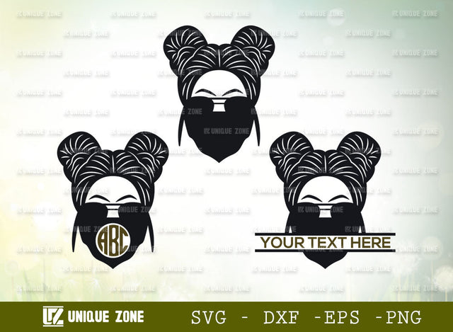Messy Hair Bun SVG Monogram, Messy Bun Svg, Hair Bun With Sunglasses Svg, Messy Bun Face Svg, Girl Svg, Mom Svg, Pretty Svg, Hairstylist Svg, Hair Bun Svg, Princess Svg, SVG Unique Zone 