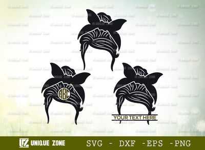 Messy Hair Bun SVG Monogram, Messy Bun Svg, Hair Bun With Sunglasses Svg, Messy Bun Face Svg, Girl Svg, Mom Svg, Pretty Svg, Hairstylist Svg, Hair Bun Svg, Princess Svg, SVG Unique Zone 