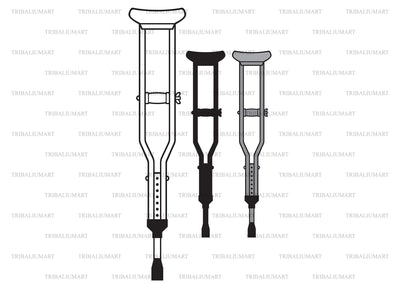 Metal handle crutche SVG TribaliumArtSF 