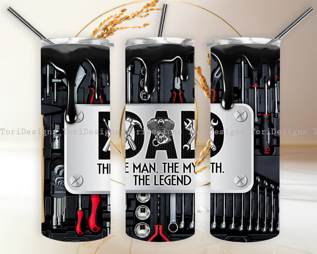 Metal Style The Mechanic Dad Tumbler Sublimation Design Sublimation ToriDesigns 