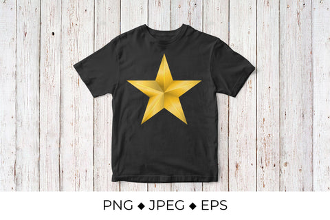Metallic gold star, 3d golden star icon Sublimation LaBelezoka 