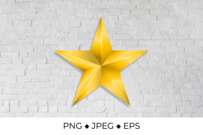 Metallic gold star, 3d golden star icon Sublimation LaBelezoka 