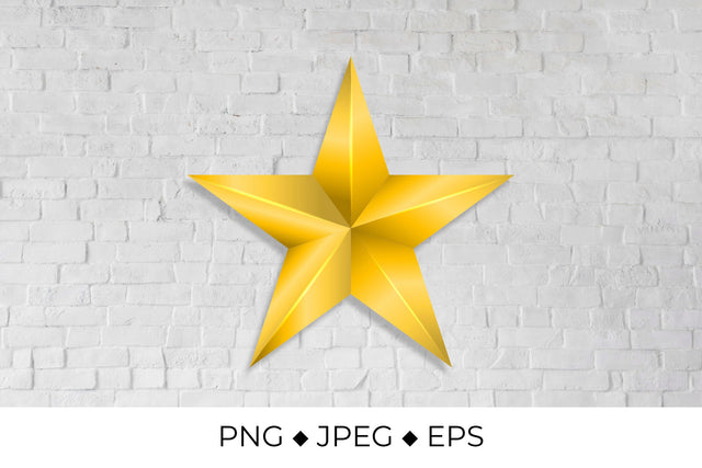 Metallic gold star, 3d golden star icon Sublimation LaBelezoka 