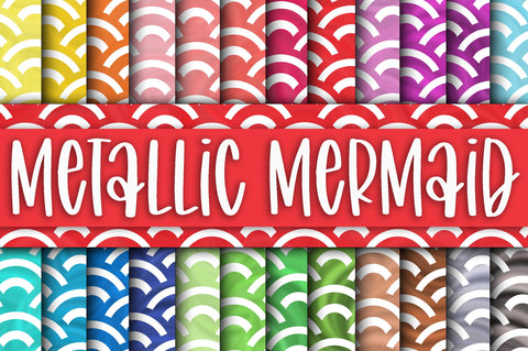 Metallic Mermaid Scales Digital Papers Digital Pattern Old Market 