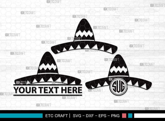 Mexican Hat Monogram SVG | Mexican Svg | Cinco De Mayo Svg | Mexican Svg | Sombrero Svg | Nacho Svg | Mexican Clipart SVG ETC Craft 