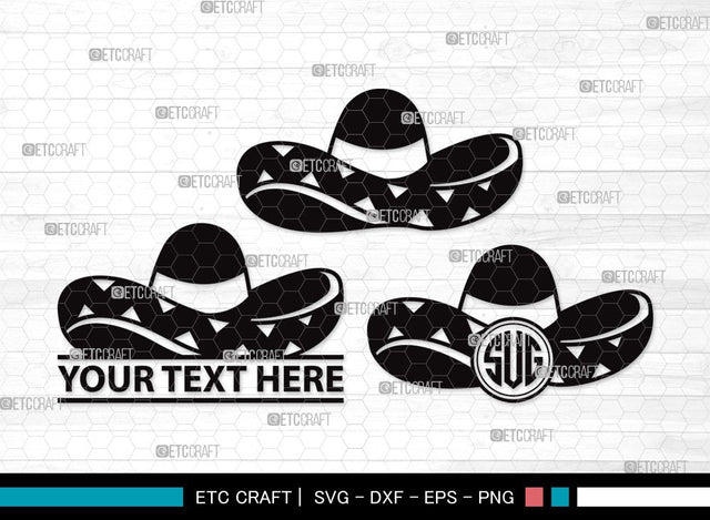 Mexican Hat Monogram SVG | Mexican Svg | Cinco De Mayo Svg | Mexican Svg | Sombrero Svg | Nacho Svg | Mexican Clipart SVG ETC Craft 