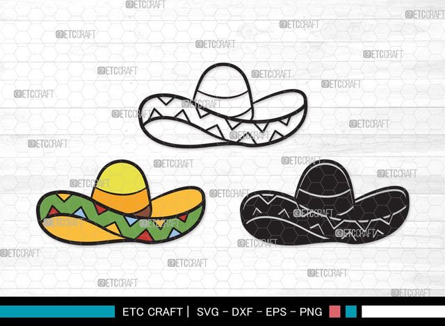 Mexican Hat SVG Cut File | Mexican Svg | Cinco De Mayo Svg | Mexican Svg | Sombrero Svg | Nacho Svg | Mexican Clipart SVG ETC Craft 
