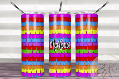 Mexican Pinata 20oz Skinny Tumbler Sublimation | Papel Picado Sublimation Marlene Campos 