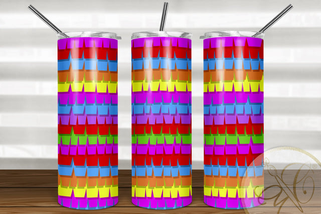 Mexican Pinata 20oz Skinny Tumbler Sublimation | Papel Picado Sublimation Marlene Campos 