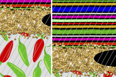 Mexican Serape and Confetti 20oz Skinny Tumbler Sublimation | Mexican Chiles Sublimation Marlene Campos 
