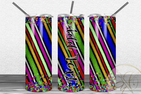Mexican Serape and Confetti 20oz Skinny Tumbler Sublimation | Model 1 Sublimation Marlene Campos 