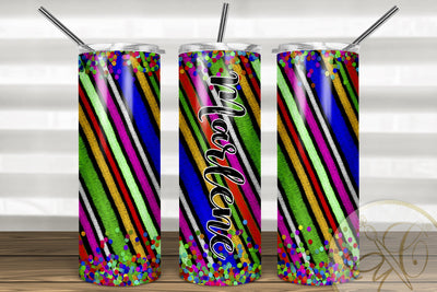 Mexican Serape and Confetti 20oz Skinny Tumbler Sublimation | Model 1 Sublimation Marlene Campos 