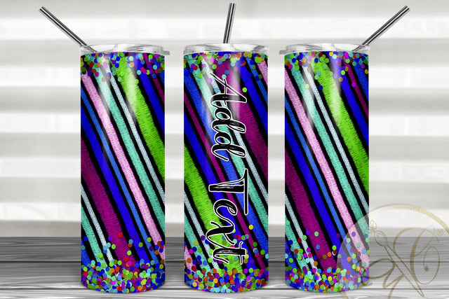 Mexican Serape and Confetti 20oz Skinny Tumbler Sublimation | Model 2 Sublimation Marlene Campos 