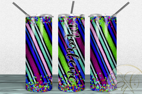 Mexican Serape and Confetti 20oz Skinny Tumbler Sublimation | Model 2 Sublimation Marlene Campos 