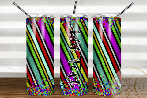 Mexican Serape and Confetti 20oz Skinny Tumbler Sublimation | Model 3 Sublimation Marlene Campos 