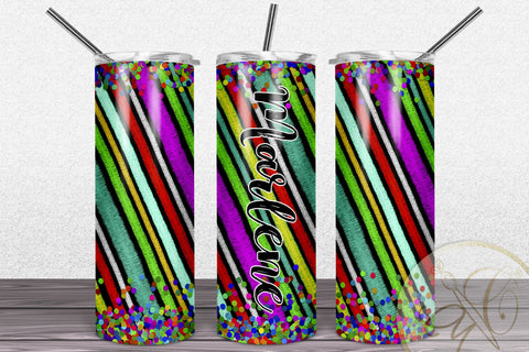 Mexican Serape and Confetti 20oz Skinny Tumbler Sublimation | Model 3 Sublimation Marlene Campos 