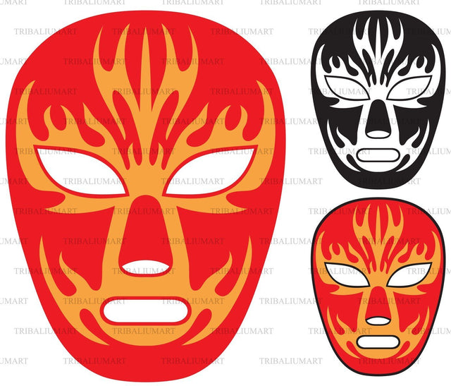 Mexican wrestling mask SVG TribaliumArtSF 