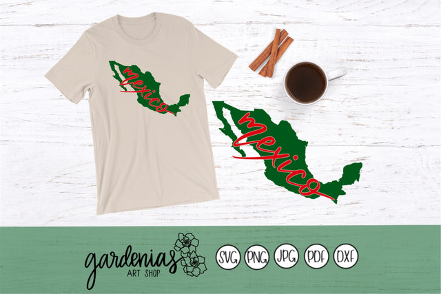 Mexico Map Hand Lettered SVG Gardenias Art Shop 