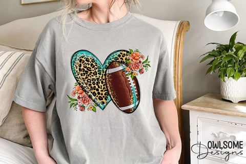 MHeart Football PNG Sublimation Sublimation Owlsome.Designs 