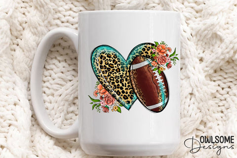 MHeart Football PNG Sublimation Sublimation Owlsome.Designs 