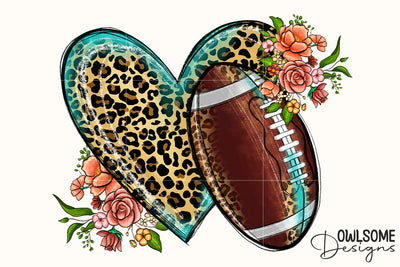MHeart Football PNG Sublimation Sublimation Owlsome.Designs 