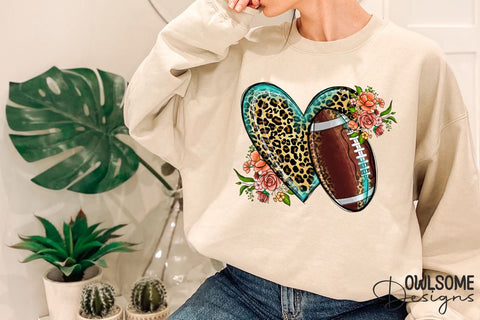 MHeart Football PNG Sublimation Sublimation Owlsome.Designs 