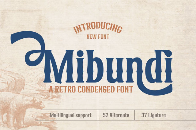 Mibundi | Retro Condensed Font Font twinletter 