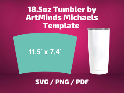 Michaels 18.5 oz tumbler template for sublimation wrap SVG BambinaCreations 