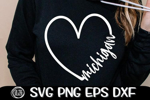 Michigan - Heart - 3 Designs Included - SVG PNG EPS DXF SVG On the Beach Boutique 