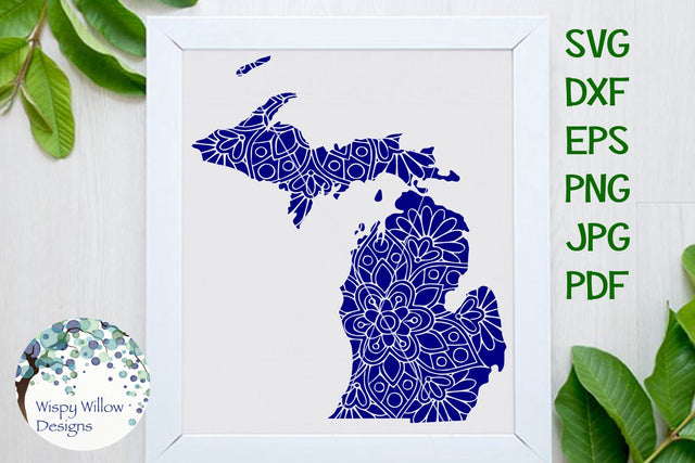Michigan Mandala SVG Wispy Willow Designs 