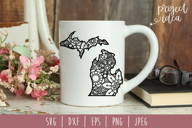 Michigan Mandala Zentangle SVG SavoringSurprises 